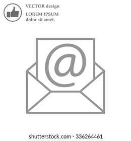 Envelope mail icon. Email message sign. Internet letter symbol. Linear outline icon. Vector