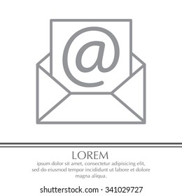 Envelope mail icon. Email message sign. Internet letter symbol. Linear outline icon. Vector