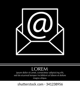 Envelope mail icon. Email message sign. Internet letter symbol. Linear outline icon. Vector