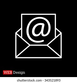 Envelope mail icon. Email message sign. Internet letter symbol. Linear outline icon. Vector