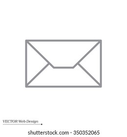 Envelope mail icon. Email message sign. Internet letter symbol. Linear outline icon. Vector