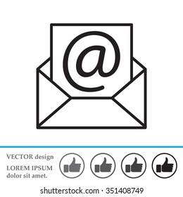 Envelope mail icon. Email message sign. Internet letter symbol. Linear outline icon. Vector