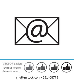 Envelope mail icon. Email message sign. Internet letter symbol. Linear outline icon. Vector