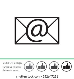 Envelope mail icon. Email message sign. Internet letter symbol. Linear outline icon. Vector
