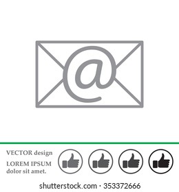 Envelope mail icon. Email message sign. Internet letter symbol. Linear outline icon. Vector