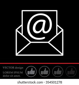 Envelope mail icon. Email message sign. Internet letter symbol. Linear outline icon. Vector