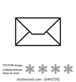 Envelope mail icon. Email message sign. Internet letter symbol. Linear outline icon. Vector