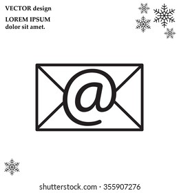 Envelope mail icon. Email message sign. Internet letter symbol. Linear outline icon. Vector