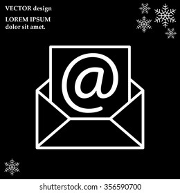 Envelope mail icon. Email message sign. Internet letter symbol. Linear outline icon. Vector
