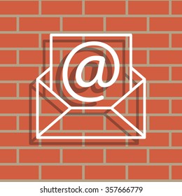 Envelope mail icon. Email message sign. Internet letter symbol. Linear outline icon. Vector
