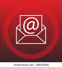 Envelope mail icon. Email message sign. Internet letter symbol. Linear outline icon. Vector