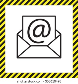 Envelope mail icon. Email message sign. Internet letter symbol. Linear outline icon. Vector