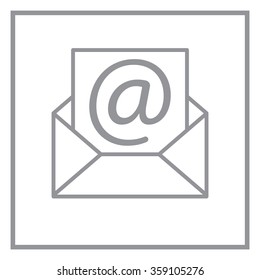 Envelope mail icon. Email message sign. Internet letter symbol. Linear outline icon. Vector