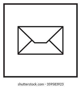 Envelope mail icon. Email message sign. Internet letter symbol. Linear outline icon. Vector