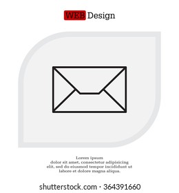 Envelope mail icon. Email message sign. Internet letter symbol. Linear outline icon. Vector