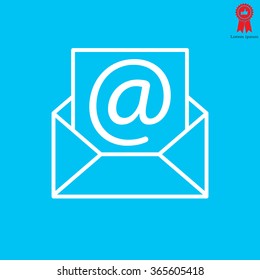 Envelope mail icon. Email message sign. Internet letter symbol. Linear outline icon. Vector