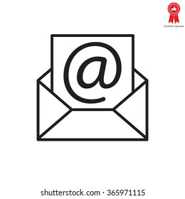 Envelope mail icon. Email message sign. Internet letter symbol. Linear outline icon. Vector