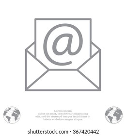 Envelope mail icon. Email message sign. Internet letter symbol. Linear outline icon. Vector