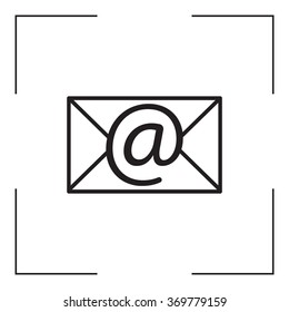 Envelope mail icon. Email message sign. Internet letter symbol. Linear outline icon. Vector