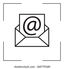 Envelope mail icon. Email message sign. Internet letter symbol. Linear outline icon. Vector