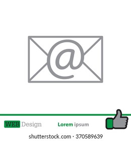 Envelope mail icon. Email message sign. Internet letter symbol. Linear outline icon. Vector