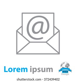 Envelope mail icon. Email message sign. Internet letter symbol. Linear outline icon. Vector