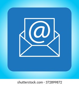 Envelope mail icon. Email message sign. Internet letter symbol. Linear outline icon. Vector