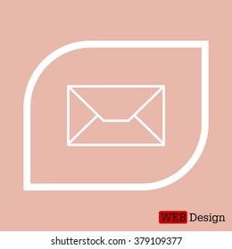 Envelope mail icon. Email message sign. Internet letter symbol. Linear outline icon. Vector