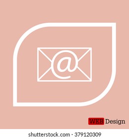 Envelope mail icon. Email message sign. Internet letter symbol. Linear outline icon. Vector