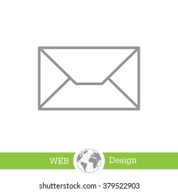 Envelope mail icon. Email message sign. Internet letter symbol. Linear outline icon. Vector