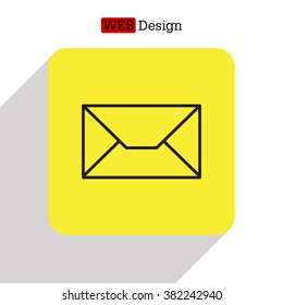 Envelope mail icon. Email message sign. Internet letter symbol. Linear outline icon. Vector