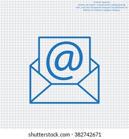 Envelope mail icon. Email message sign. Internet letter symbol. Linear outline icon. Vector