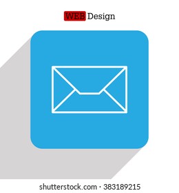 Envelope mail icon. Email message sign. Internet letter symbol. Linear outline icon. Vector