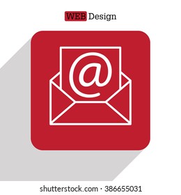 Envelope mail icon. Email message sign. Internet letter symbol. Linear outline icon. Vector