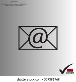 Envelope mail icon. Email message sign. Internet letter symbol. Linear outline icon. Vector