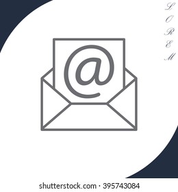 Envelope mail icon. Email message sign. Internet letter symbol. Linear outline icon. Vector