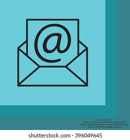 Envelope mail icon. Email message sign. Internet letter symbol. Linear outline icon. Vector