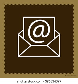 Envelope mail icon. Email message sign. Internet letter symbol. Linear outline icon. Vector