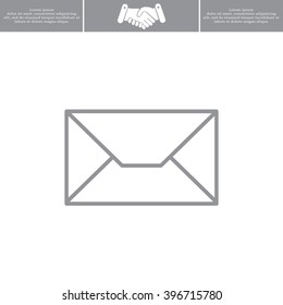 Envelope mail icon. Email message sign. Internet letter symbol. Linear outline icon. Vector