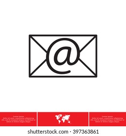Envelope mail icon. Email message sign. Internet letter symbol. Linear outline icon. Vector