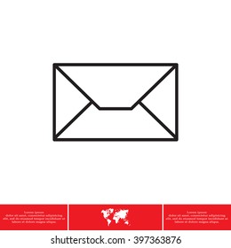 Envelope mail icon. Email message sign. Internet letter symbol. Linear outline icon. Vector