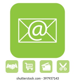 Envelope mail icon. Email message sign. Internet letter symbol. Linear outline icon. Vector