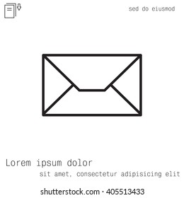 Envelope mail icon. Email message sign. Internet letter symbol. Linear outline icon. Vector