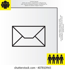 Envelope mail icon. Email message sign. Internet letter symbol. Linear outline icon. Vector