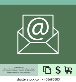 Envelope mail icon. Email message sign. Internet letter symbol. Linear outline icon. Vector