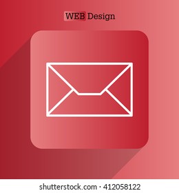 Envelope mail icon. Email message sign. Internet letter symbol. Linear outline icon. Vector