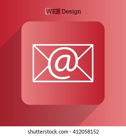Envelope mail icon. Email message sign. Internet letter symbol. Linear outline icon. Vector