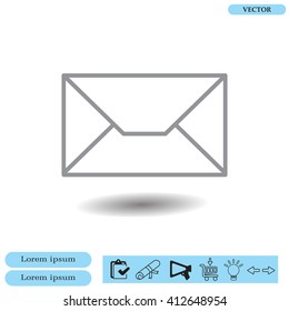 Envelope mail icon. Email message sign. Internet letter symbol. Linear outline icon. Vector