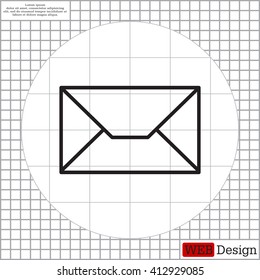 Envelope mail icon. Email message sign. Internet letter symbol. Linear outline icon. Vector