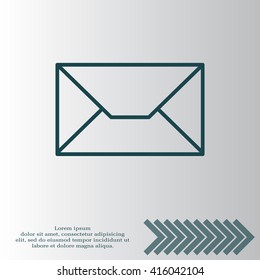 Envelope mail icon. Email message sign. Internet letter symbol. Linear outline icon. Vector